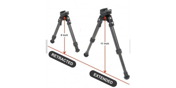 TACBAND CARBONSTRIKE Karbon Fiber Bipod BPV | 8-11"